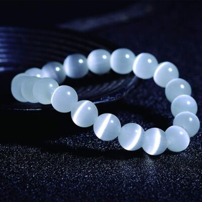8mm Natural Selenite Beads Healing Crystal Balance Chakra Bracelet Gift for Her