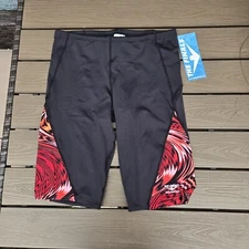 TYR The Finals Airwhirl Swimwear Boy Black/red Jammer Size 26 New