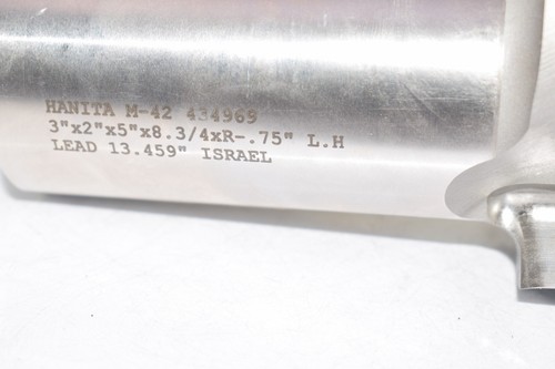 NEW Hanita 3'' x 2'' x 5'' x 8-3/4''-R-.75'' L.H 3 Flute Crest Cut End Mill ZB6L - Picture 5 of 7
