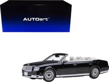 Toyota Century Open Car Convertible RHD (Right Hand Drive) Black with White 1/18