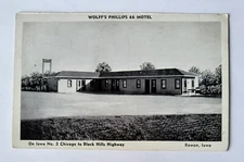 Rowan IA Iowa Wolff's Phillips 66 Motel Vintage Postcard A2