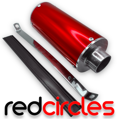 Silenziatore Ovale Rosso 28mm Per Scooter E Moto 50cc-125cc – Adatto Per TTR, KLX, CRF E Moped Cinesi