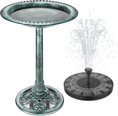 Vogeltränke Solar Bronzen Vogeltränke Stehend mit 2,5W Solar Springbrunnen  