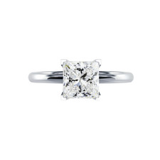 Platinum IGI Lab Grown 2.50 Ct Princess Cut Diamond Engagement Ring PT950