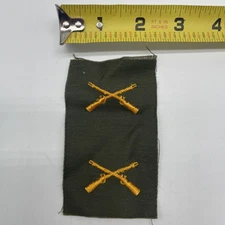 U.S. Military Army Infantry Officer Cloth Badge Collar Device Patch Gold Green