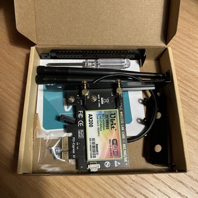 Ubit WiFi 6 Bluetooth WLAN Karte 2974 Mbit/s AX200 PCIe Netzwerkkarte neuwertig