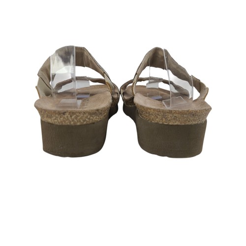 Naot Bianca Rivet Tan Leather & Silver Rhinestone Wedge Sandals Women's Size 11 - Picture 10 of 13