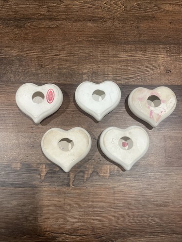 Juego de 5 corazones de flores de porcelana pintados a mano Homco de colección Lasting Products Inc - Imagen 2 de 4
