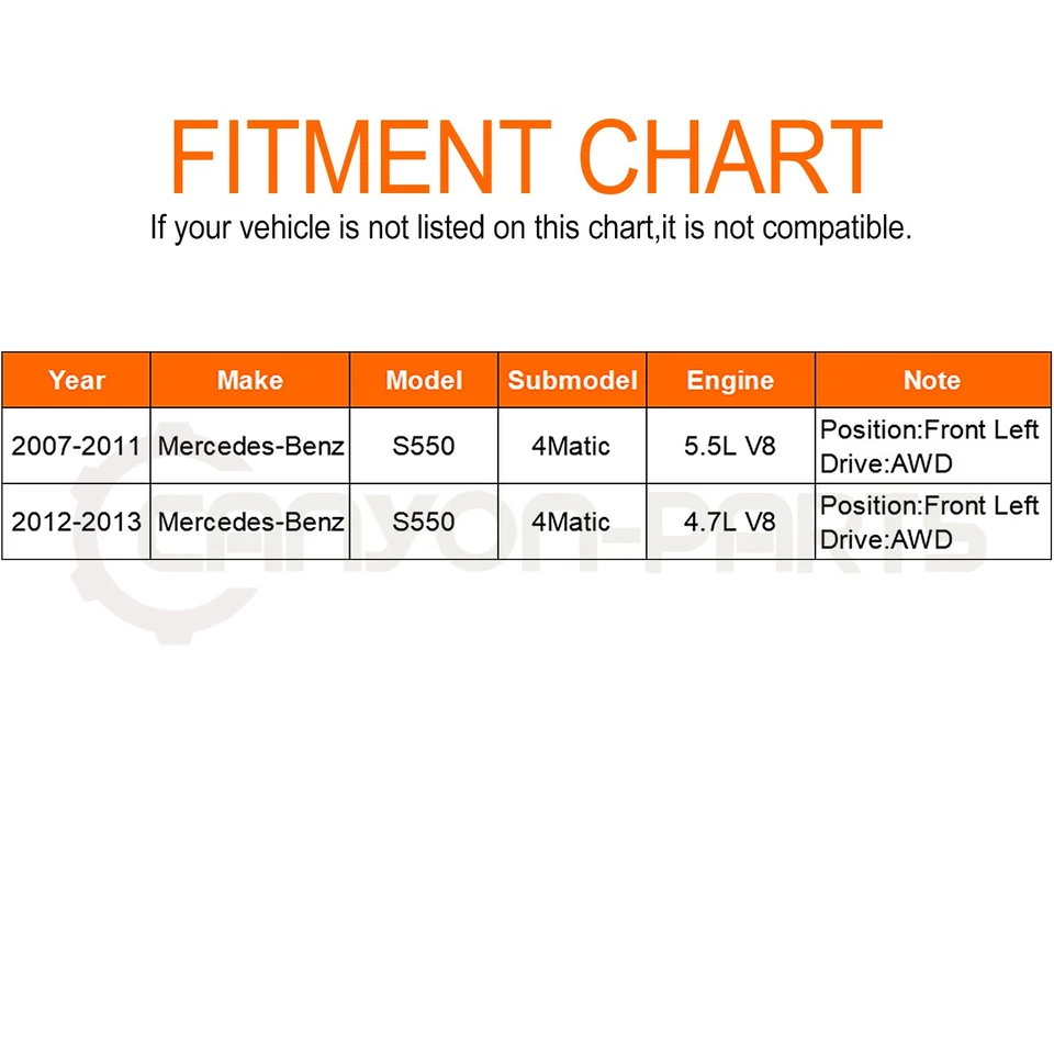 Conjunto de eje CV delantero izquierdo para Mercedes-Benz S550 2007-2013 4Matic AWD Foto 2 de 4