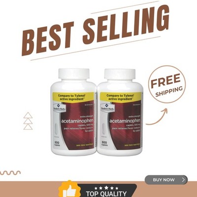 Member's Mark Extra Strength Acetaminophen 500 mg - 1200 Caplets Pain Relief