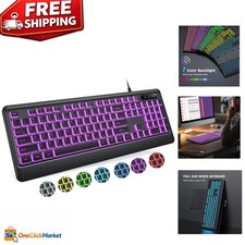 Stylish  Ergonomic USB Backlit Keyboard with Adjustable Color - Spill Resistant