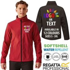 Personalised Regatta Softshell Jacket Mens Custom Printed Zip Workwear Coat