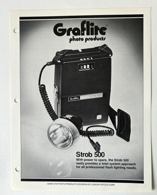 Graflex Graflite Strob 500, Modeling Lamp, Battery Booster Catalog Pages
