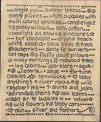 Judikins Paula Best Simple Joys Word Background Rubber Stamp