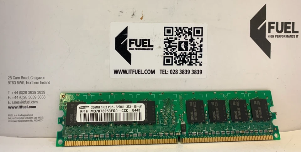 Samsung  256MB DDR2 ram memory module PC2-3200  -  M378T3253FG0-CCC - Image 2 of 3