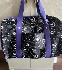 Jack Skellington Nightmare Before Christmas Travel Duffle Bag Purple Black White