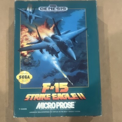 MicroProse F-15 Strike Eagle II for Sega Genesis w/ Box & Manual Tested-Works