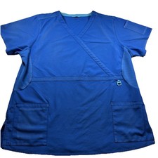 Carhartt Force Scrub Top Women  s 2X Blue Nurse Medical Work Uniform