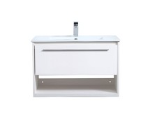 Elegant Lighting VF43030 Kasper 30" Wall Mounted Single Basin - White