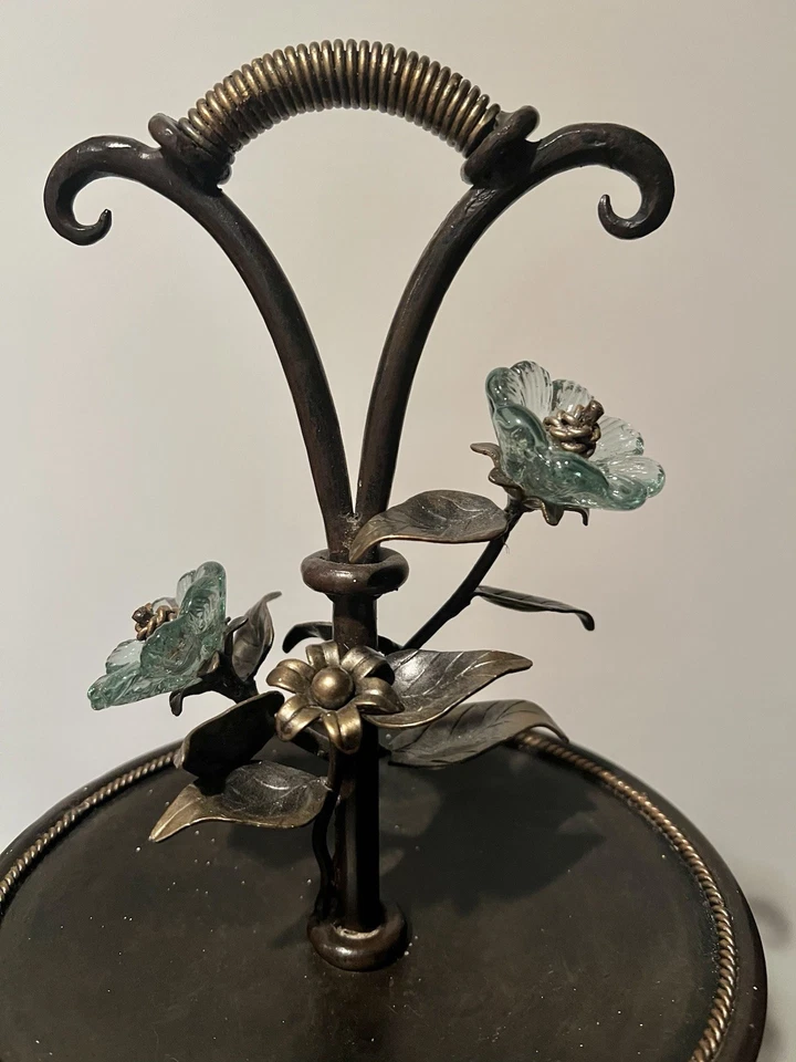 Vintage Floral Etagere Large three tier cake Stand /dessert serving stand Rare - Image 3 of 4