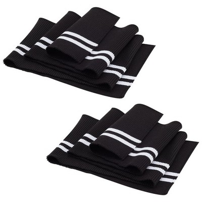 2 PCS 5.5x37.5 Inch Black Stripes Elastic Ribbing Fabric for Trimming Garments