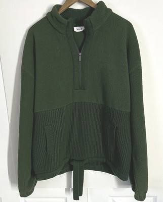 Splendid Boulder Half Zip Women s Sweater XXL In Green MSRP $188.00