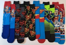 Superman Socks Men's Casual Crew Socks 6 Pairs Mens Size 8-12 Bioworld NEW