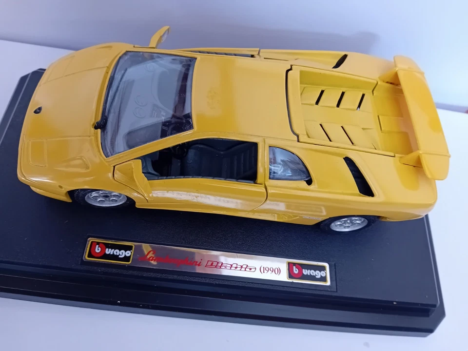 1/24 LAMBORGHINI DIABLO (1990) JAUNE BURAGO EN BOITE - Photo 3/4