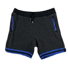 Chubbies Lounge Shorts Mens Large Black Blue Textured 7 Inch Inseam Zip Pockets