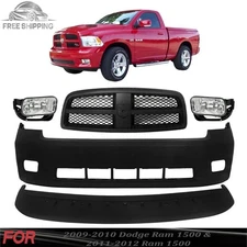 Front Bumper Cover Primed & Grille Kit For 2009-10 Dodge Ram 1500 11-12 Ram 1500