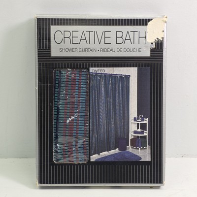 Creative Bath Red Blue Green Tweed Claret Vinyl Shower Curtain 70 -72  New!
