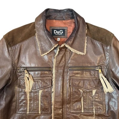 D&G ラムレザー　ジャケット ブルゾン y2k 42 ブラウン本革　トルコ製 D&G Dolce & Gabbana Lamb Leather Vintage/Y2K Cowboy Jacket | eBay