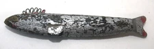 Ant Black + Silver Folk Art Weighted Ice Fishing Spearing Decoy No Maker's Marks