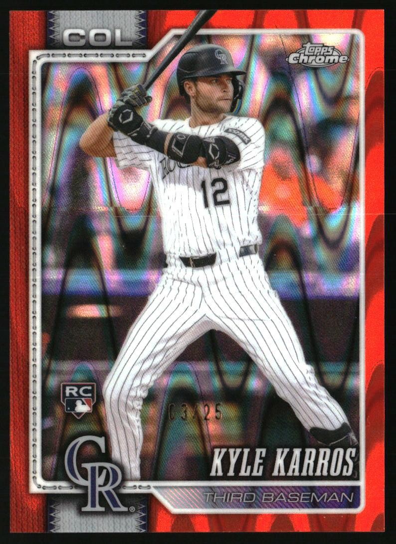 2026 Topps Chrome Kyle Karros Orange Raywave Refractors #13 #/25 SN, RC