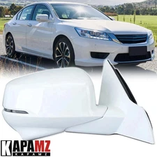 White Right Power Side View Mirror Heated W/Camera For Honda Accord Sedan 13-17