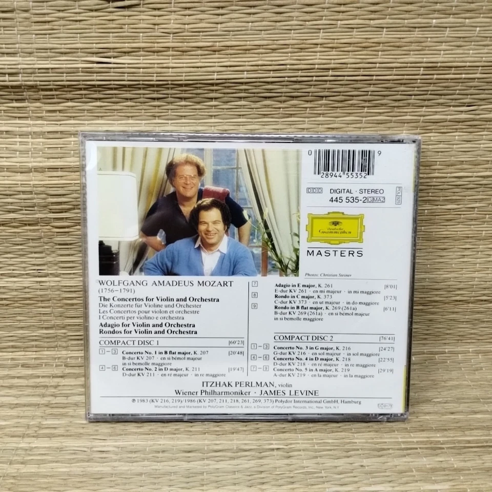 5 Violin Concertos by Itzhak Perlman (2 CD, 1995) Sealed New - Image 2 of 3