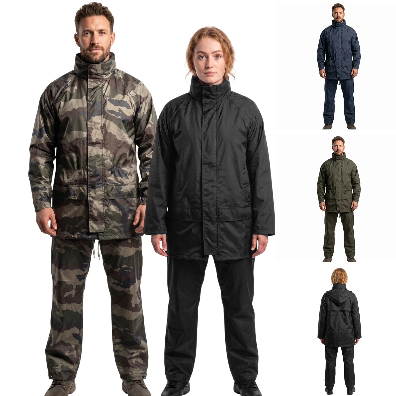 Waterproof Rain Suit Lightweight Hooded Jacket & Trousers Outdoor Camo Set
Opens in a new window or