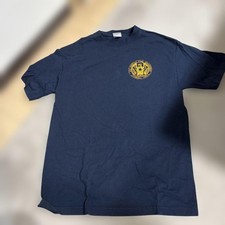 ALSTYLE M Navy T-Shirt Los Angeles Fire Dept Logo Print