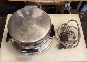 Vintage Marion Waffle Iron Maker Chrome Model 77 Rutenber Electric Co W/Cord