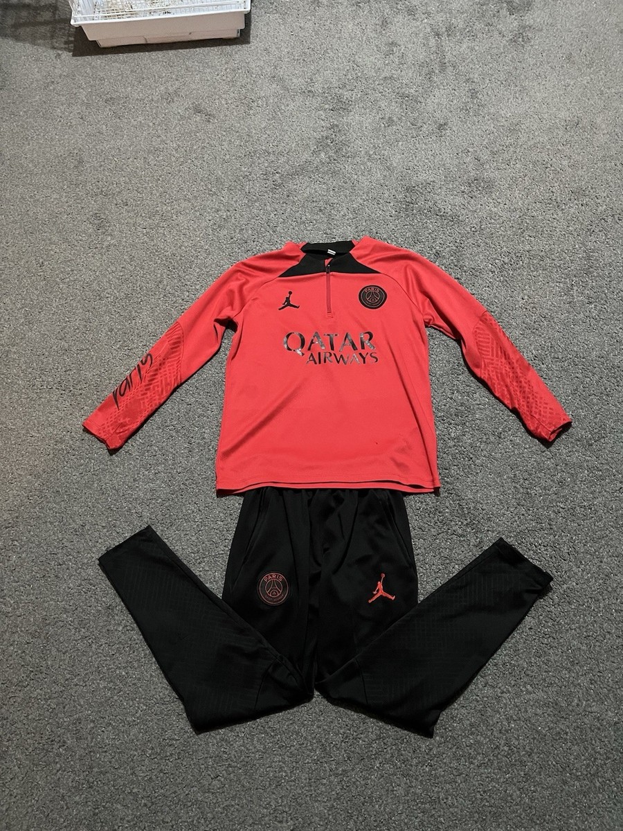 psg jordan tracksuit black and red