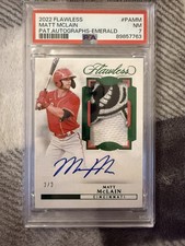 2022 Panini Flawless Matt McLain Patch Auto #3/3 PSA 7