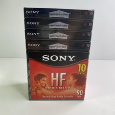 Lot of 10 Sony High Fidelity Audio Cassette Tapes HF Normal Bias 90 Minute NEW
