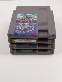 Lotto 4 giochi Nintendo NES Tecmo Bowl Top Gun Double Dragon 2 e Tom Sawyer TESTATI