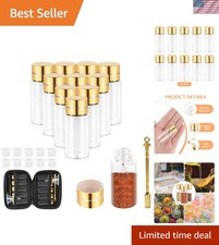Versatile 5ml Glass Bottles with Decorative Gold Caps - 10 Pack for Home Use
