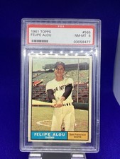 1961 Topps #565 FELIPE ALOU PSA 8 NM-MT. High vintage grade
