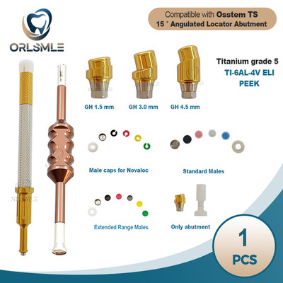 15° Angled Overdenture Abutment  fit to Osstem TS Regular GH1.5-4.5mm