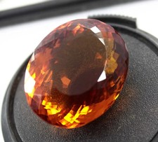 80 Ct Certified Brazilian Oval Cut Imperial Topaz Loose Gemstone