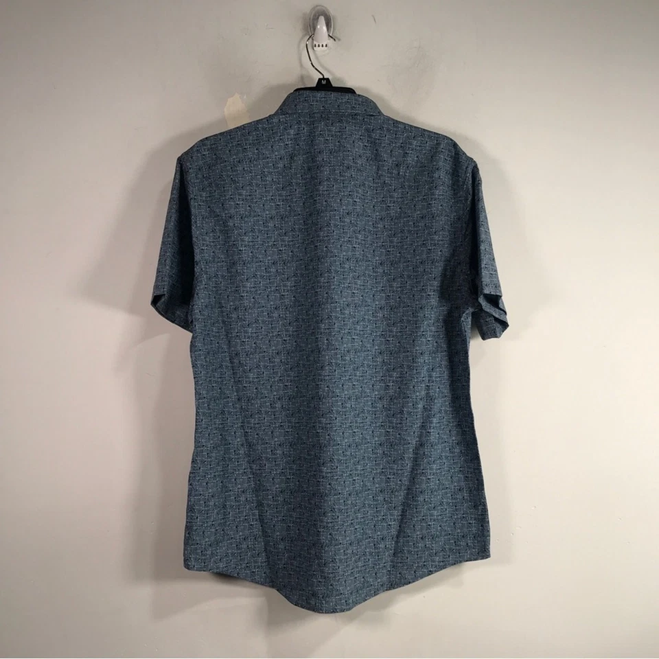 Perry Ellis Slim Fit Textured Print Shirt, Men's Size M - Blue Mirage - Image 2 of 4