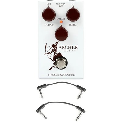 J. Rockett Audio Designs Archer Clean Colored Boost Pedal with EBS Patch Cables