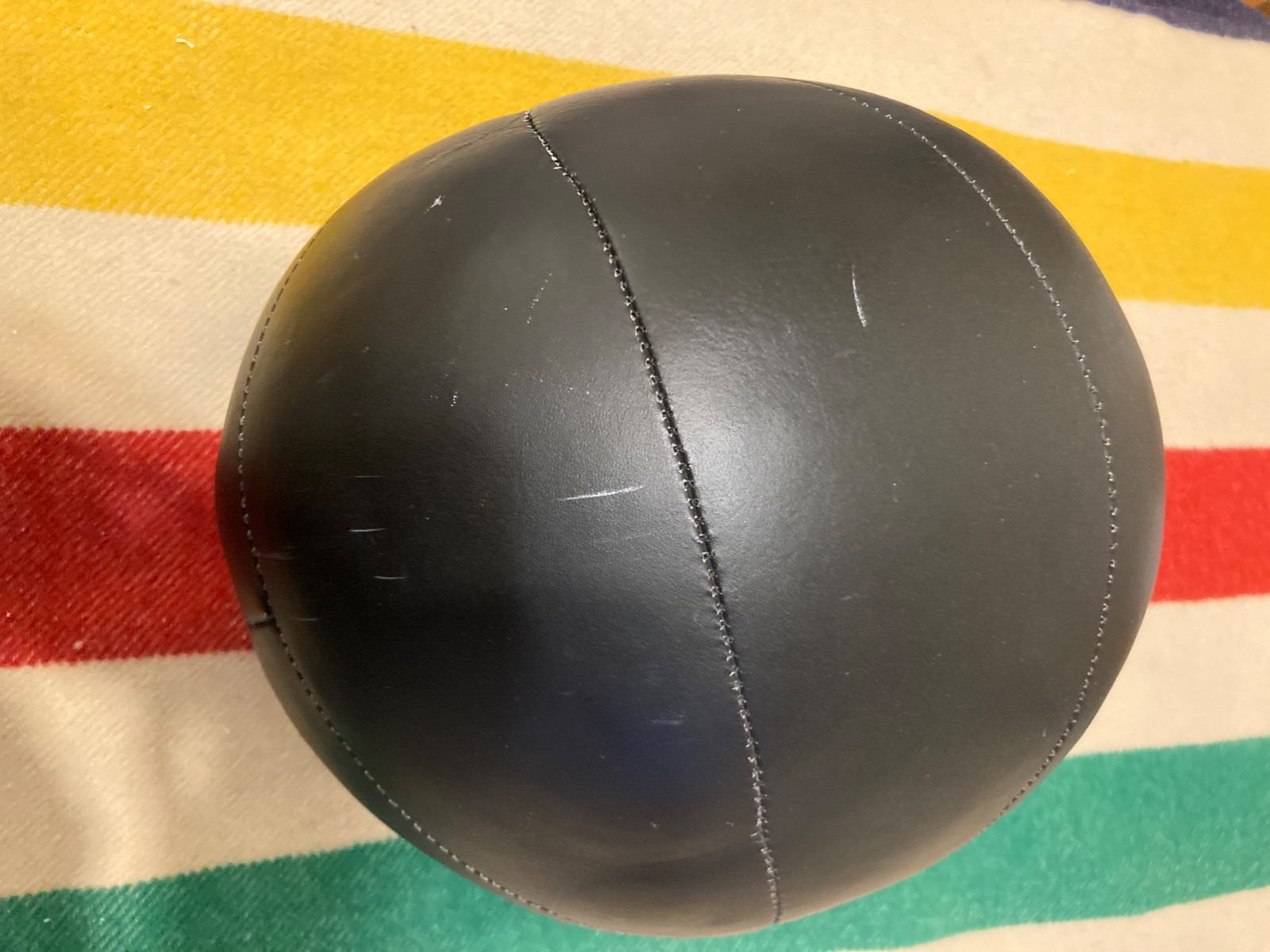 Vintage Everlast medicine ball black leather 11 lbs